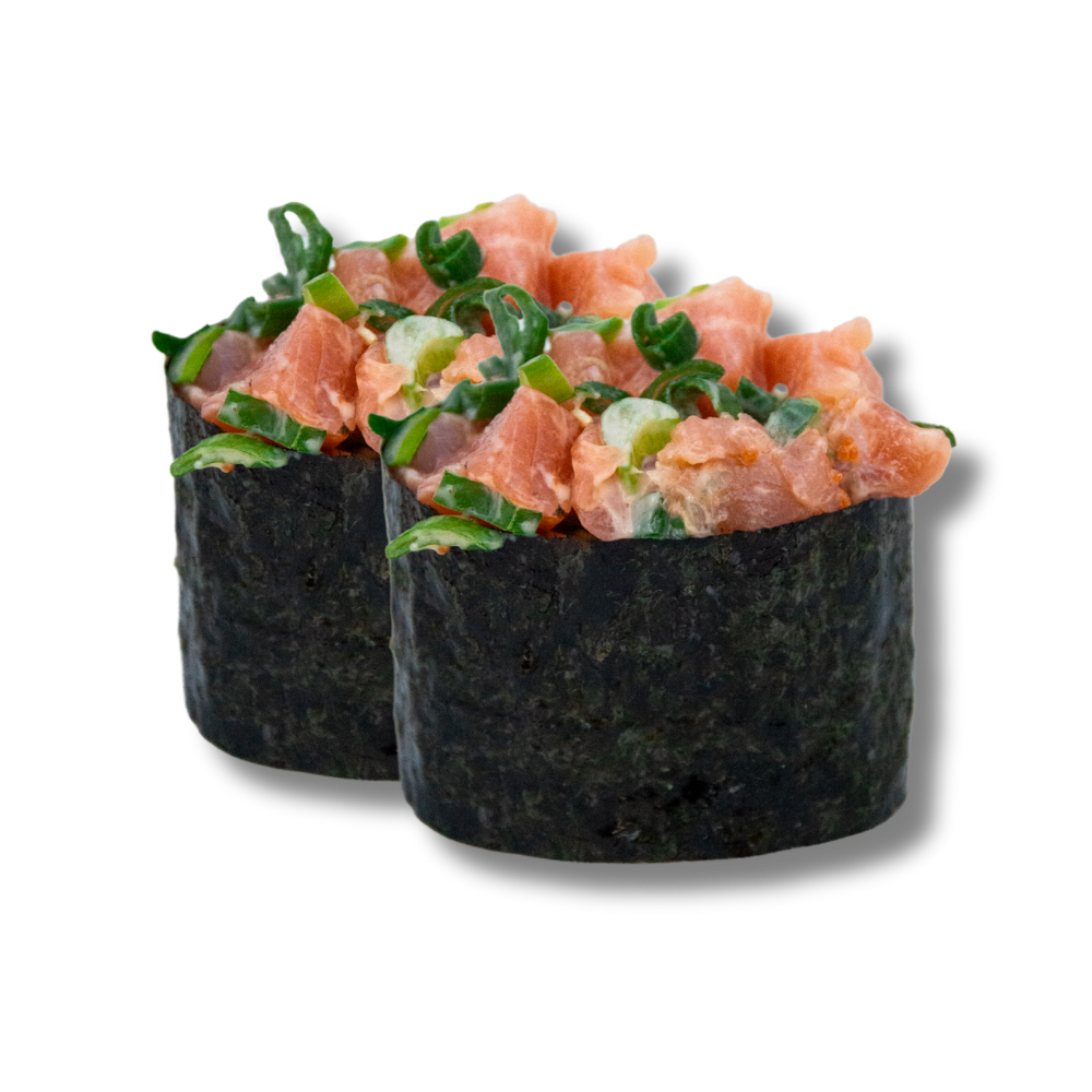 Gunkan su rūkytos lašišos tartaru